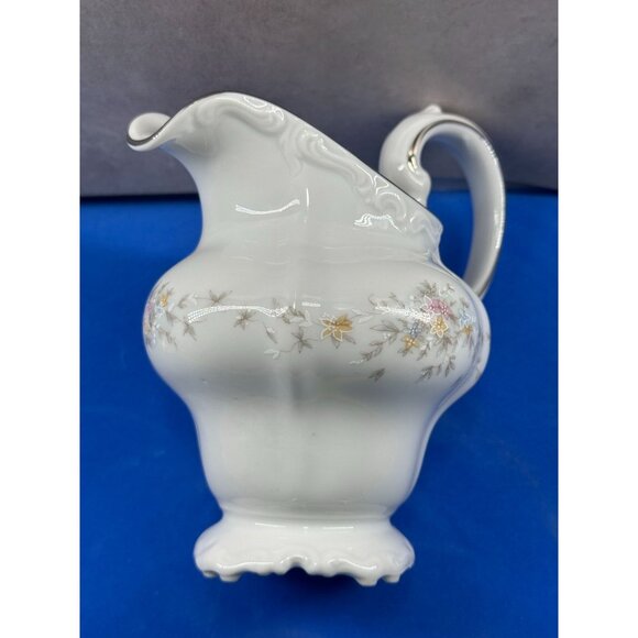 Johann Haviland Bavaria Germany Porcelain Creamer With Floral Design & Silver Tr - Picture 2 of 13